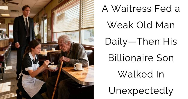 A Waitress Fed a Weak Old Man Daily—Then His Billionaire Son Walked In Unexpectedly