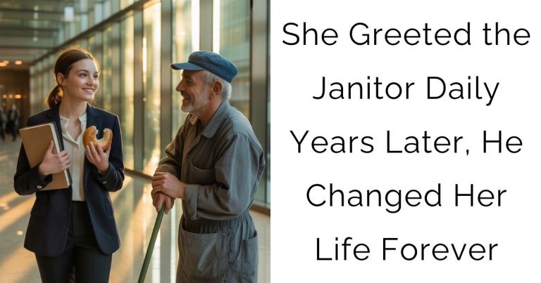 She Greeted the Janitor Daily — Years Later, He Changed Her Life Forever
