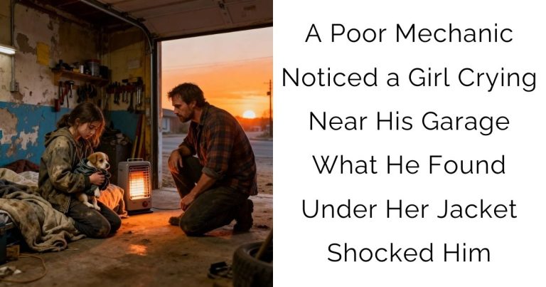A Poor Mechanic Noticed a Girl Crying Near His Garage — What He Found Under Her Jacket Shocked Him