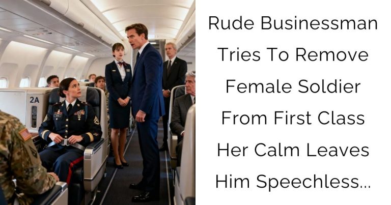 Rude Businessman Tries To Remove Female Soldier From First Class- Her Calm Leaves Him Speechless…
