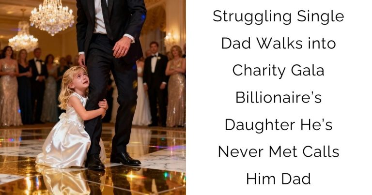 Struggling Single Dad Walks into Charity Gala — Billionaire’s Daughter He’s Never Met Calls Him Dad