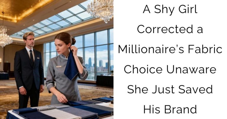 A Shy Girl Corrected a Millionaire’s Fabric Choice — Unaware She Just Saved His Brand
