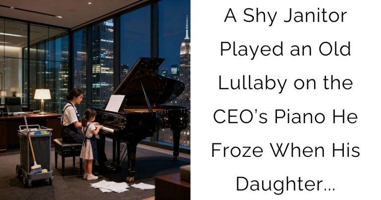 A Shy Janitor Played an Old Lullaby on the CEO’s Piano — He Froze When His Daughter…