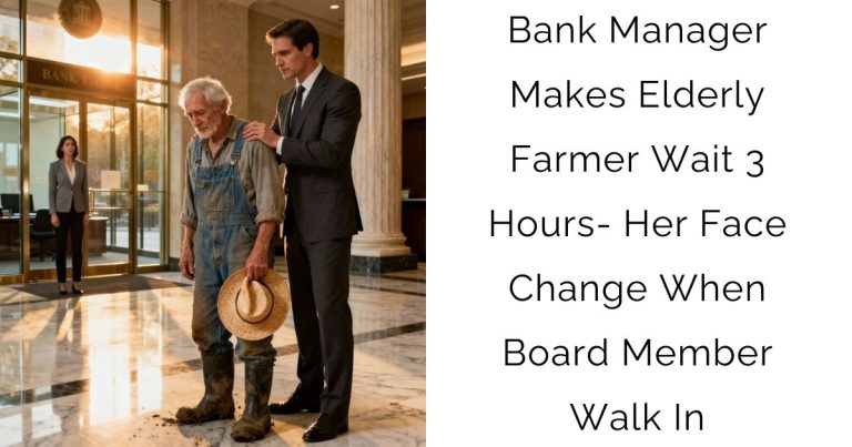 Bank Manager Makes Elderly Farmer Wait 3 Hours- Her Face Change When Board Member Walk In