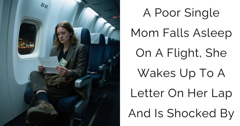 A Poor Single Mom Falls Asleep On A Flight, She Wakes Up To A Letter On Her Lap And Is Shocked By