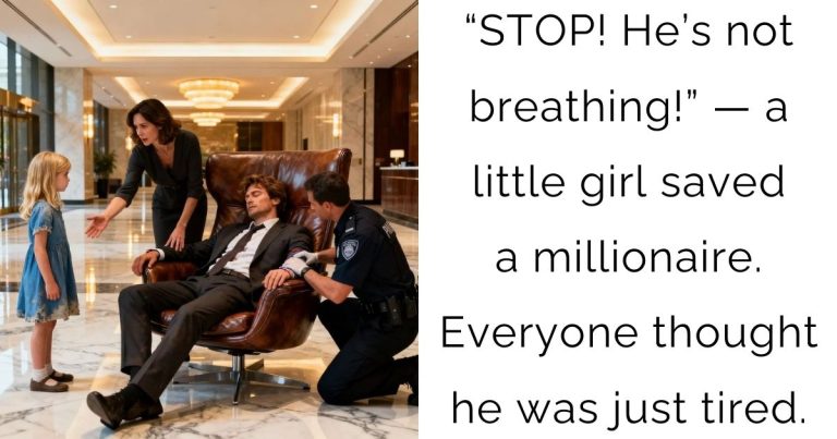“STOP! He’s not breathing!” — a little girl saved a millionaire.Everyone thought he was just tired.
