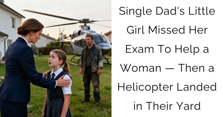 Single Dad’s Little Girl Missed Her Exam To Help a Woman — Then a Helicopter Landed in Their Yard