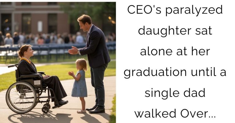 CEO’s paralyzed daughter sat alone at her graduation — Until a single dad walked Over…