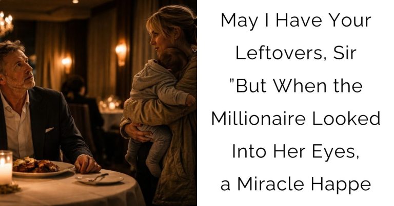 May I Have Your Leftovers, Sir ”—But When the Millionaire Looked Into Her Eyes, a Miracle Happe