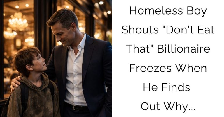 Homeless Boy Shouts “Don’t Eat That” Billionaire Freezes When He Finds Out Why…