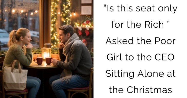 “Is this seat only for the Rich ”—Asked the Poor Girl to the CEO Sitting Alone at the Christmas