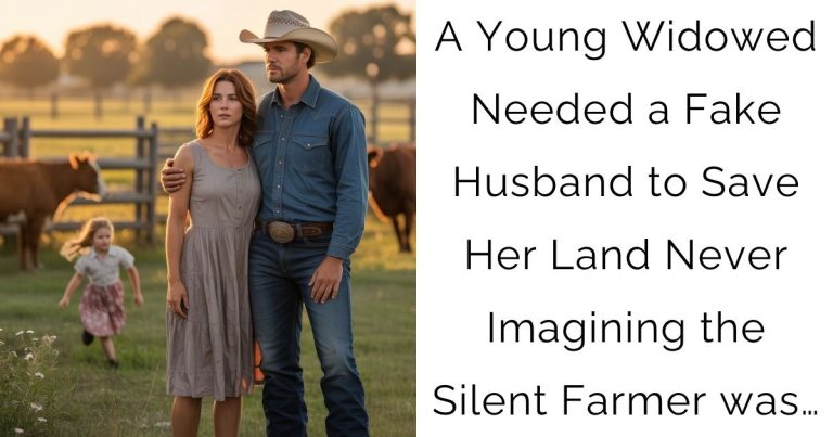 A Young Widowed Needed a Fake Husband to Save Her Land—Never Imagining the Silent Farmer was…