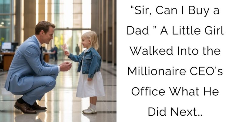 “Sir, Can I Buy a Dad ” A Little Girl Walked Into the Millionaire CEO’s Office—What He Did Next…