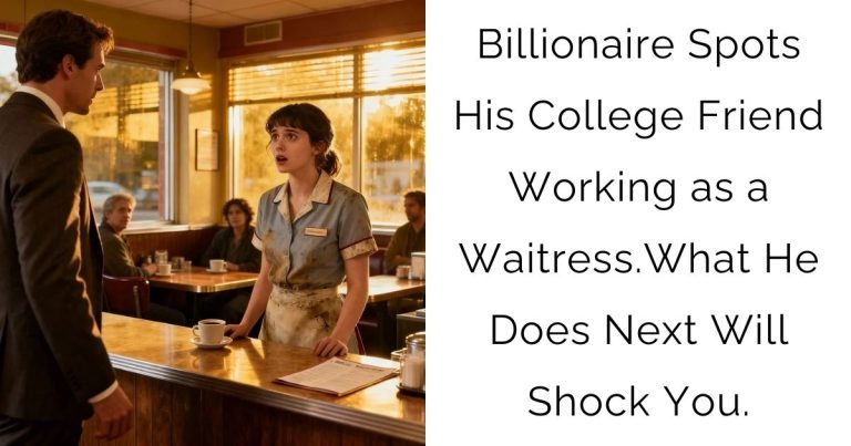 Billionaire Spots His College Friend Working as a Waitress.What He Does Next Will Shock You.