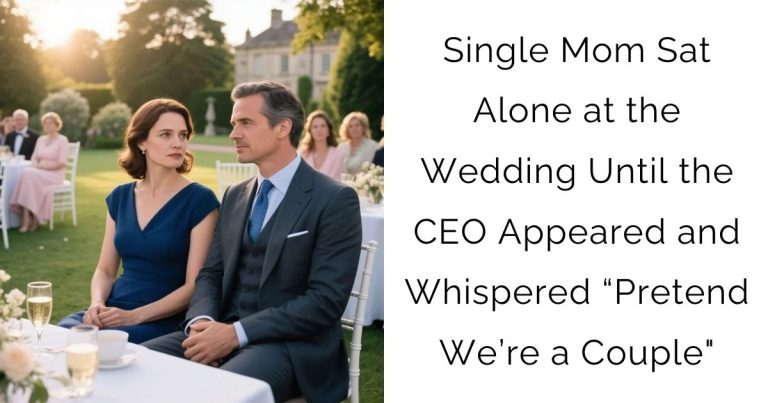 Single Mom Sat Alone at the Wedding — Until the CEO Appeared and Whispered “Pretend We’re a Couple”