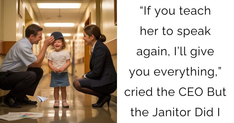 “If you teach her to speak again, I’ll give you everything,” cried the CEO—But the Janitor Did I