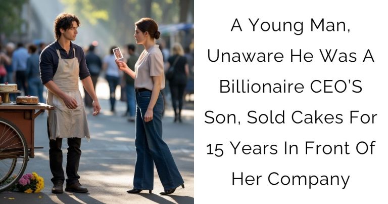 A Young Man, Unaware He Was A Billionaire CEO’S Son, Sold Cakes For 15 Years In Front Of Her Company