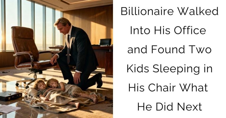Billionaire Walked Into His Office and Found Two Kids Sleeping in His Chair — What He Did Next