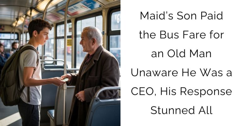 Maid’s Son Paid the Bus Fare for an Old Man — Unaware He Was a CEO, His Response Stunned All