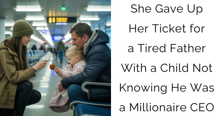 She Gave Up Her Ticket for a Tired Father With a Child—Not Knowing He Was a Millionaire CEO