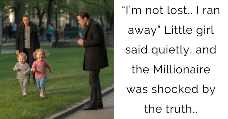 “I’m not lost… I ran away” Little girl said quietly, and the Millionaire was shocked by the truth…