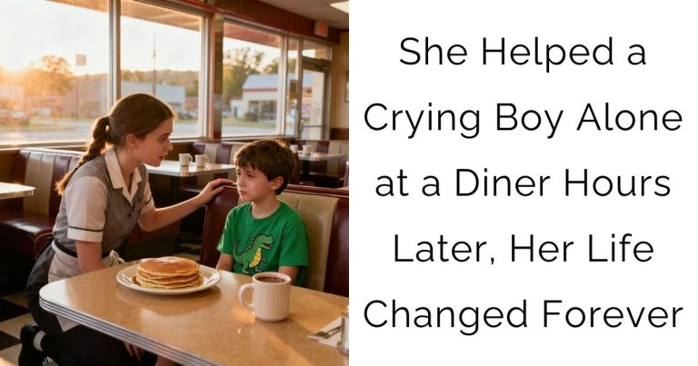 She Helped a Crying Boy Alone at a Diner — Hours Later, Her Life Changed Forever…