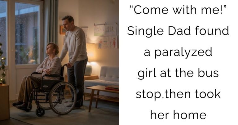 “Come with me!” – Single Dad found a paralyzed girl at the bus stop, then took her home