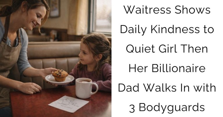Waitress Shows Daily Kindness to Quiet Girl—Then Her Billionaire Dad Walks In with 3 Bodyguards
