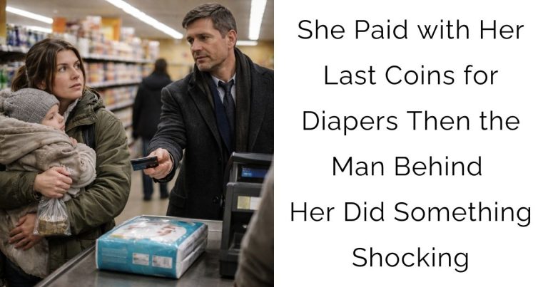 She Paid with Her Last Coins for Diapers—Then the Man Behind Her Did Something Shocking