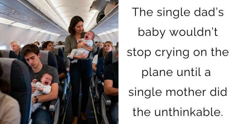 The single dad’s baby wouldn’t stop crying on the plane — until a single mother did the unthinkable.