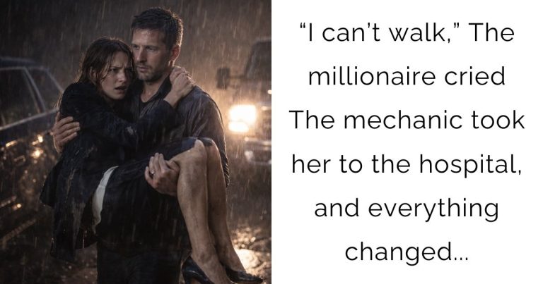 “I can’t walk,” the millionaire cried — the mechanic took her to the hospital, and everything changed.