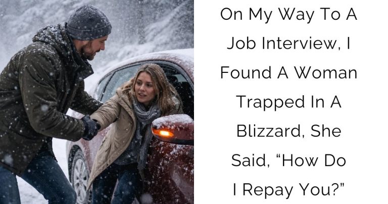On My Way To A Job Interview, I Found A Woman Trapped In A Blizzard, She Said, “How Do I Repay You?”