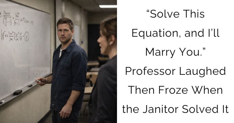 “Solve This Equation, and I’ll Marry You.” Professor Laughed — Then Froze When the Janitor Solved It