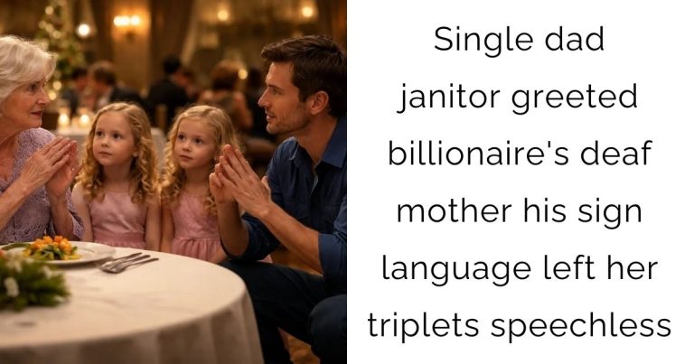 Single dad janitor greeted billionaire’s deaf mother—his sign language left her triplets speechless