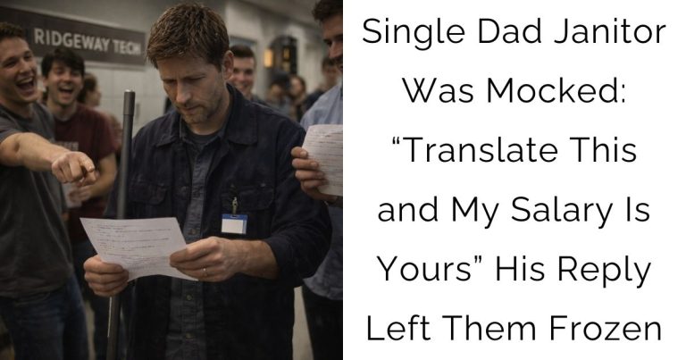 Single Dad Janitor Was Mocked: “Translate This and My Salary Is Yours” — His Reply Left Them Frozen