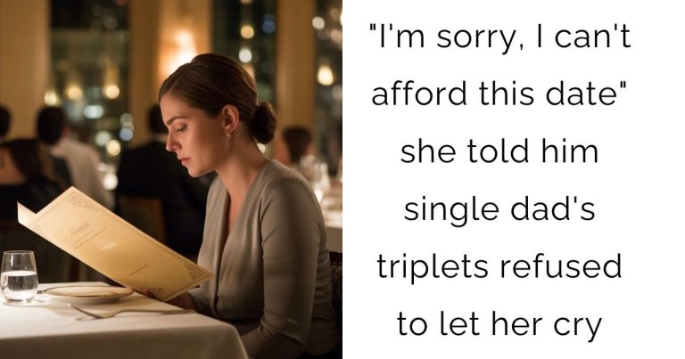 “I’m sorry, I can’t afford this date” she told him—single dad’s triplets refused to let her cry
