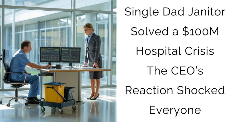 Single Dad Janitor Solved a $100M Hospital Crisis — The CEO’s Reaction Shocked Everyone