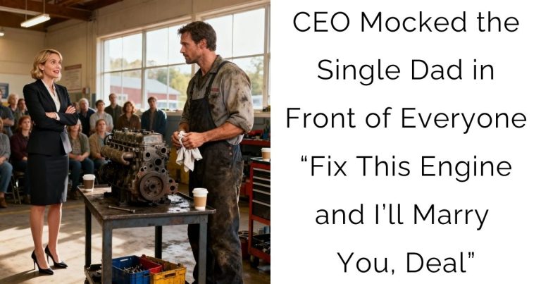 CEO Mocked the Single Dad in Front of Everyone — “Fix This Engine and I’ll Marry You, Deal”