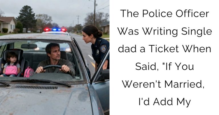 The Police Officer Was Writing Single dad a Ticket When Said, “If You Weren’t Married, I’d Add My