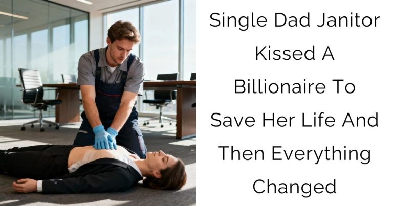Single Dad Janitor Kissed A Billionaire To Save Her Life — And Then Everything Changed