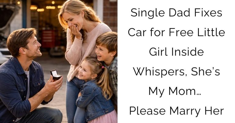 Single Dad Fixes Car for Free — Little Girl Inside Whispers, She’s My Mom… Please Marry Her