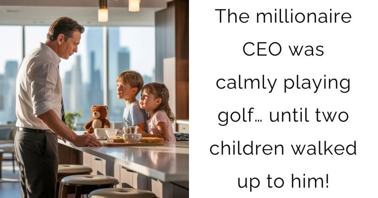 The millionaire CEO was calmly playing golf… until two children walked up to him!