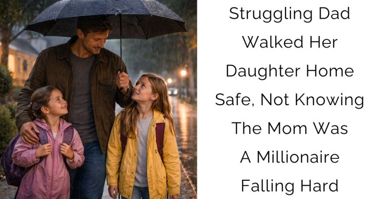Struggling Dad Walked Her Daughter Home Safe, Not Knowing The Mom Was A Millionaire Falling Hard