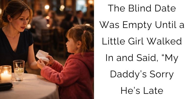 The Blind Date Was Empty — Until a Little Girl Walked In and Said, “My Daddy’s Sorry He’s Late