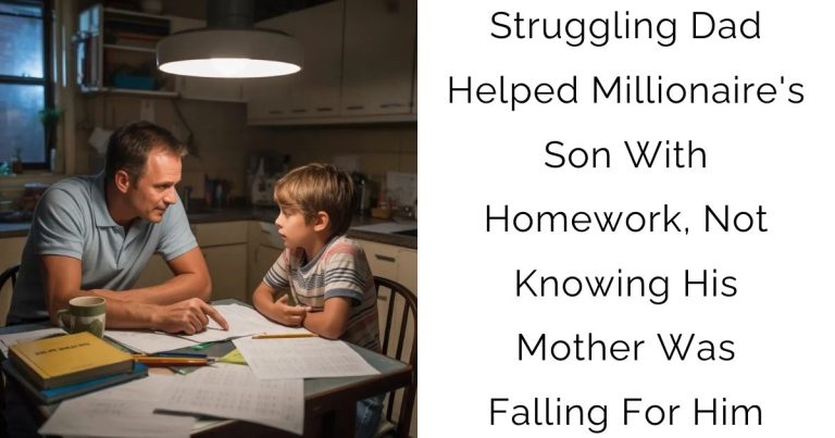 Struggling Dad Helped Millionaire’s Son With Homework, Not Knowing His Mother Was Falling For Him