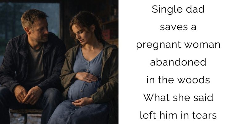 Single dad saves a pregnant woman abandoned in the woods – What she said left him in tears