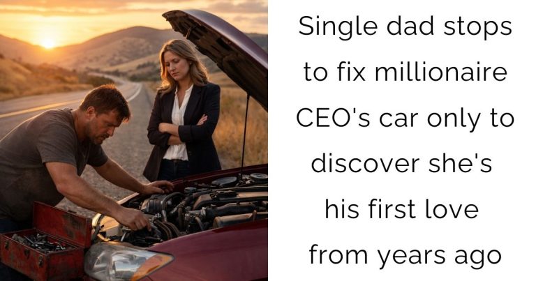 Single dad stops to fix millionaire CEO’s car – only to discover she’s his first love from years ago