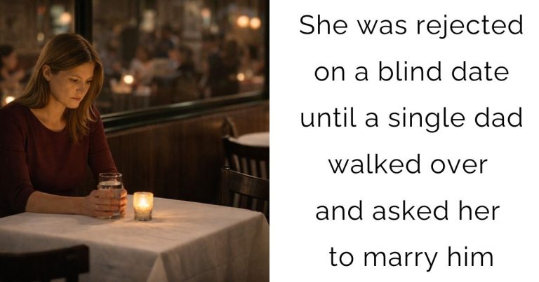 She was rejected on a blind date — until a single dad walked over and asked her to marry him