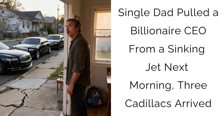 Single Dad Pulled a Billionaire CEO From a Sinking Jet — Next Morning, Three Cadillacs Arrived