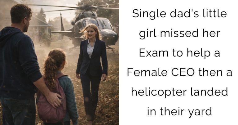 Single dad’s little girl missed her Exam to help a Female CEO—then a helicopter landed in their yard